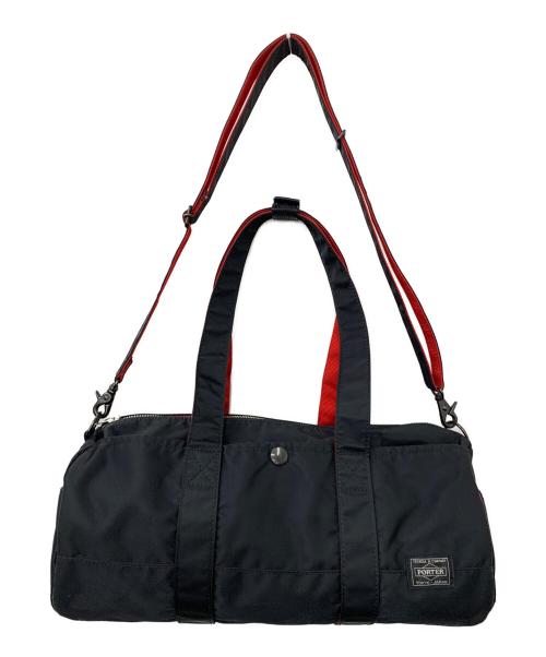 PORTER（ポーター）PORTER (ポーター) 2WAYボストンバッグ ブラック×レッドの古着・服飾アイテム
