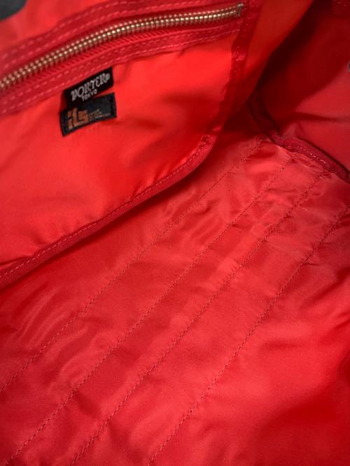 PORTER（ポーター）PORTER (ポーター) 2WAYボストンバッグ ブラック×レッドの古着・服飾アイテム