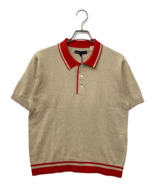 LEVI'S MADE&CRAFTED（リーバイスメイドクラフテッド）LEVI'S MADE&CRAFTED (リーバイスメイドクラフテッド) ニットポロシャツ ベージュ×レッド サイズ:S(JAPAN SIZE M)の古着・服飾アイテム