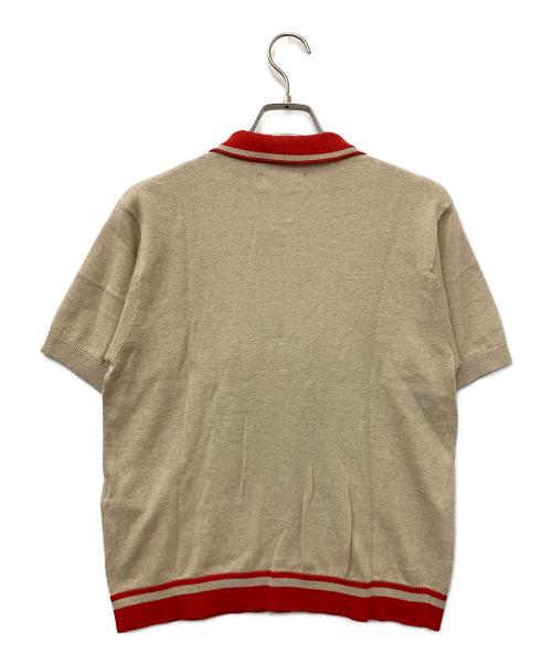 LEVI'S MADE&CRAFTED（リーバイスメイドクラフテッド）LEVI'S MADE&CRAFTED (リーバイスメイドクラフテッド) ニットポロシャツ ベージュ×レッド サイズ:S(JAPAN SIZE M)の古着・服飾アイテム