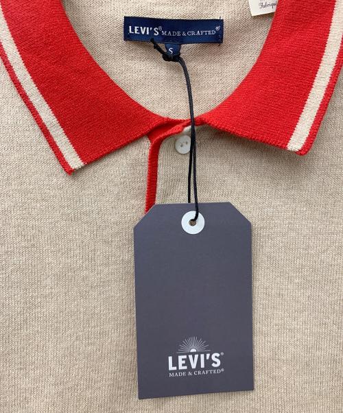LEVI'S MADE&CRAFTED（リーバイスメイドクラフテッド）LEVI'S MADE&CRAFTED (リーバイスメイドクラフテッド) ニットポロシャツ ベージュ×レッド サイズ:S(JAPAN SIZE M)の古着・服飾アイテム