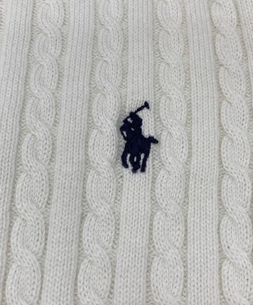 POLO RALPH LAUREN（ポロ・ラルフローレン）POLO RALPH LAUREN (ポロ・ラルフローレン) ニットカーディガン ホワイト サイズ:XLの古着・服飾アイテム