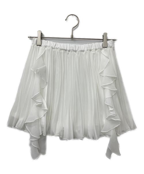 Snidel（スナイデル）Snidel (スナイデル) レーストリムシフォンセットアップ ホワイトの古着・服飾アイテム