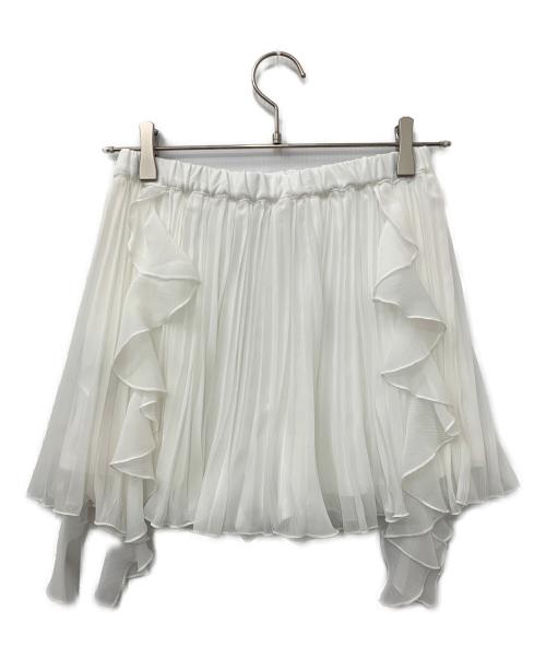 Snidel（スナイデル）Snidel (スナイデル) レーストリムシフォンセットアップ ホワイトの古着・服飾アイテム