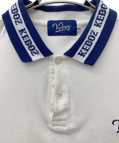 KEBOZ（ケボズ）KEBOZ (ケボズ) ポロシャツ ホワイト×ブルー サイズ:XLの古着・服飾アイテム