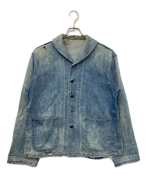 -（-）- (-) ヴィンテージショールカラーカバーオール ブルー サイズ:不明の古着・服飾アイテム