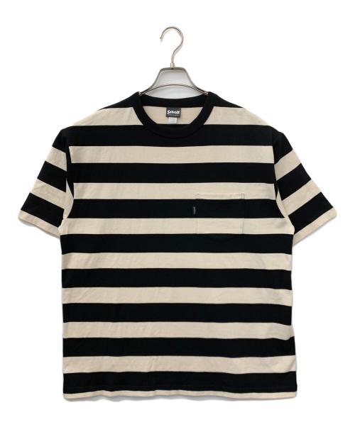 Schott（ショット）Schott (ショット) 半袖カットソー ブラック×ベージュ サイズ:X-LARGEの古着・服飾アイテム