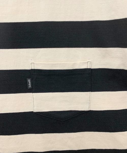 Schott（ショット）Schott (ショット) 半袖カットソー ブラック×ベージュ サイズ:X-LARGEの古着・服飾アイテム