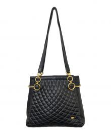 BALLY（バリー）の古着「キルティングショルダーバッグ」｜ブラック