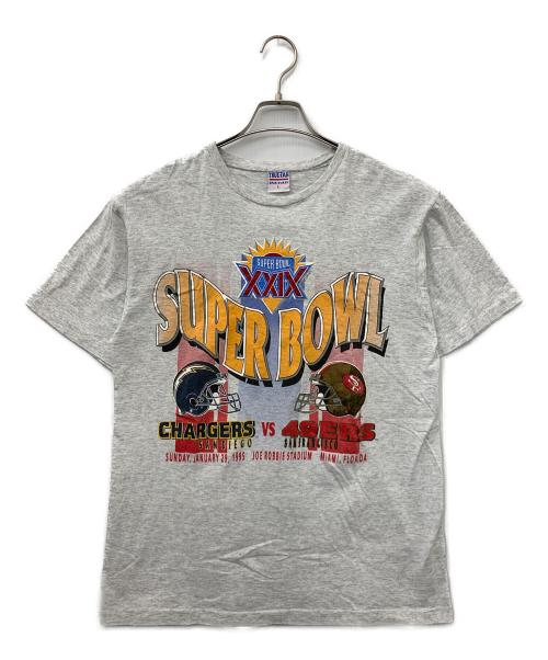 TRUE-FAN（トゥルーファン）TRUE-FAN (トゥルーファン) プリントTシャツ グレー サイズ:Lの古着・服飾アイテム