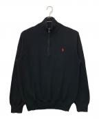POLO RALPH LAURENポロ・ラルフローレン）の古着「ハーフジップスウェット」｜ブラック