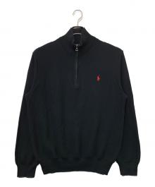POLO RALPH LAUREN（ポロ・ラルフローレン）の古着「ハーフジップスウェット」｜ブラック