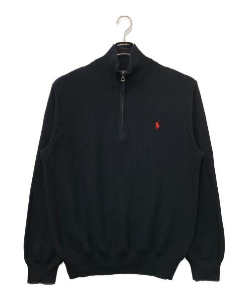 POLO RALPH LAUREN（ポロ・ラルフローレン）POLO RALPH LAUREN (ポロ・ラルフローレン) ハーフジップスウェット ブラック サイズ:XLの古着・服飾アイテム