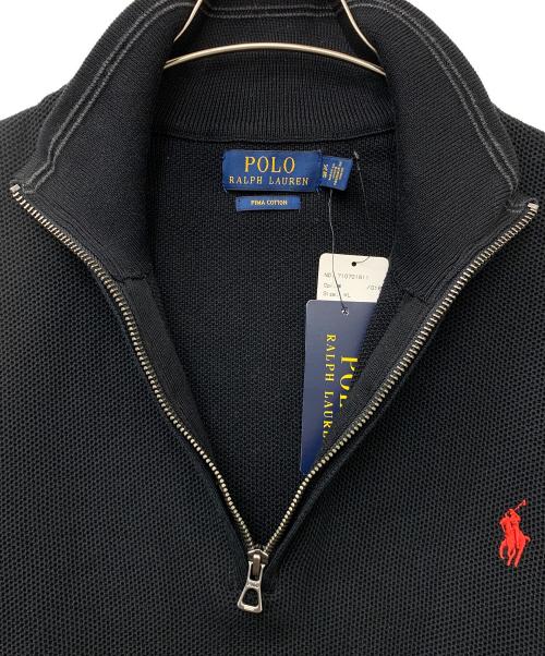 POLO RALPH LAUREN（ポロ・ラルフローレン）POLO RALPH LAUREN (ポロ・ラルフローレン) ハーフジップスウェット ブラック サイズ:XLの古着・服飾アイテム