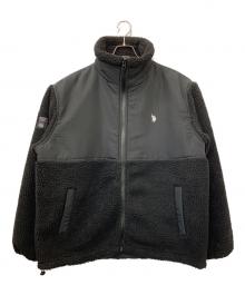 U.S POLO ASSN（ユーエスポロアッスン）の古着「切り替えデザイン ボアジャケット」｜ブラック