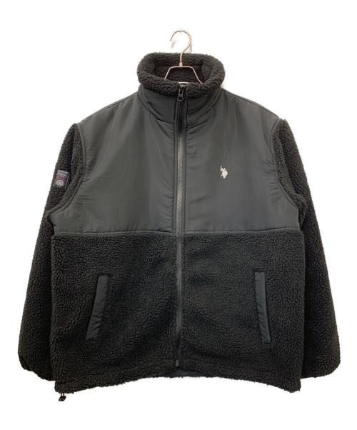 U.S POLO ASSN（ユーエスポロアッスン）U.S POLO ASSN (ユーエスポロアッスン) 切り替えデザイン ボアジャケット ブラック サイズ:LLの古着・服飾アイテム