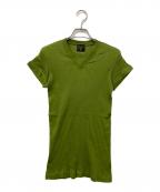 Jean Paul Gaultier hommeジャンポールゴルチェオム）の古着「VネックリブTシャツ」｜グリーン
