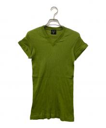 Jean Paul Gaultier homme（ジャンポールゴルチェオム）の古着「VネックリブTシャツ」｜グリーン