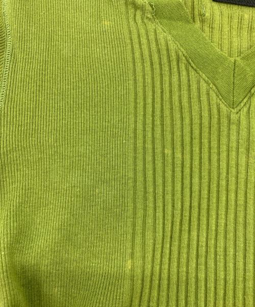 Jean Paul Gaultier homme（ジャンポールゴルチェオム）Jean Paul Gaultier homme (ジャンポールゴルチェオム) VネックリブTシャツ グリーン サイズ:Mの古着・服飾アイテム
