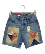 LEVI'Sリーバイス）の古着「パッチワークショートパンツ」｜ブルー