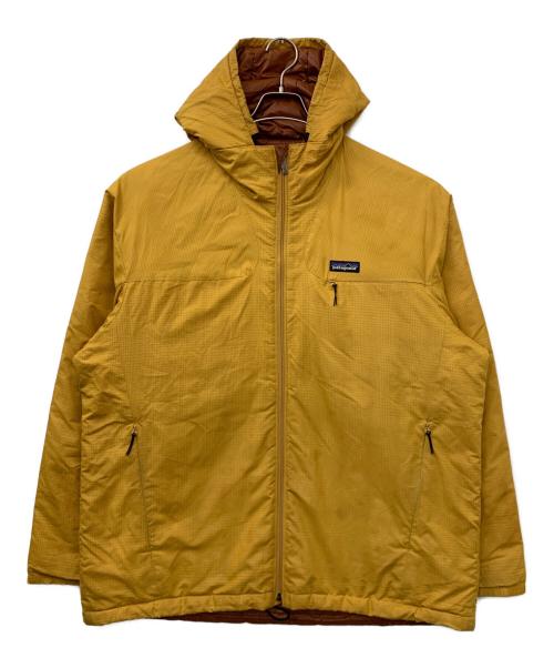 Patagonia（パタゴニア）Patagonia (パタゴニア) マイクロパフフーデッドジャケット イエロー×ブラウン サイズ:Lの古着・服飾アイテム