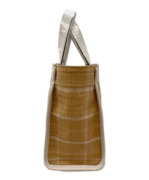 Ele`Sac（エルサック）Ele`Sac (エルサック) CHECK WIDE TOTE ホワイト×オレンジ サイズ:Fの古着・服飾アイテム