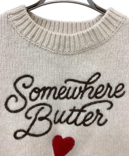 somewhere butter（サムウェア バター）somewhere butter (サムウェア バター) Boucle Heart Wool Knit アイボリー サイズ:Freeの古着・服飾アイテム