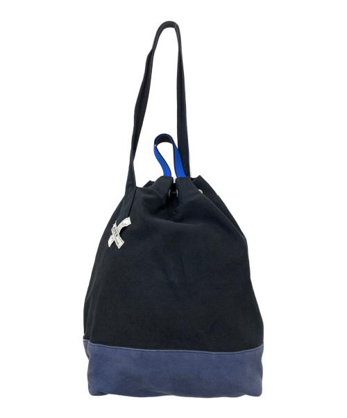 maison kitsune（アシッドメゾンキツネ）MAISON KITSUNE (アシッドメゾンキツネ) ADER error (アーダーエラー) 巾着 ネイビー×ブルーの古着・服飾アイテム