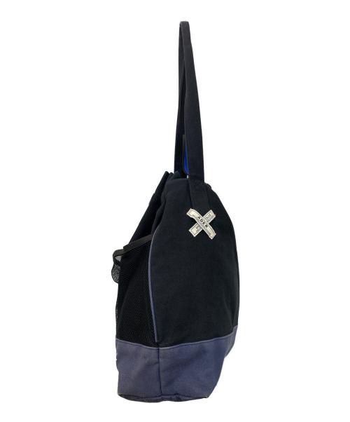 maison kitsune（アシッドメゾンキツネ）MAISON KITSUNE (アシッドメゾンキツネ) ADER error (アーダーエラー) 巾着 ネイビー×ブルーの古着・服飾アイテム