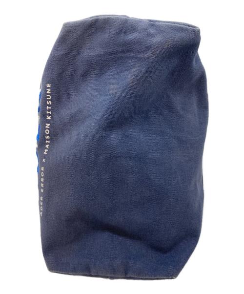 maison kitsune（アシッドメゾンキツネ）MAISON KITSUNE (アシッドメゾンキツネ) ADER error (アーダーエラー) 巾着 ネイビー×ブルーの古着・服飾アイテム