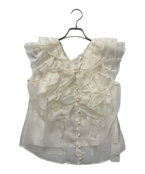 Snidel（スナイデル）Snidel (スナイデル) ノースリフリルブラウス ホワイト サイズ:Fの古着・服飾アイテム