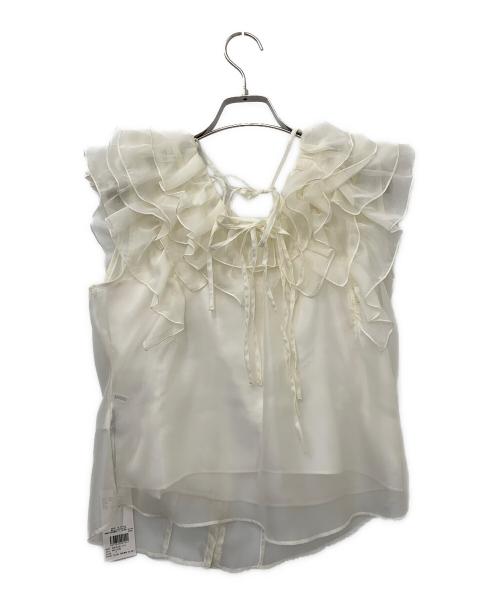 Snidel（スナイデル）Snidel (スナイデル) ノースリフリルブラウス ホワイト サイズ:Fの古着・服飾アイテム