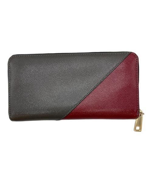 MARC JACOBS（マークジェイコブス）MARC JACOBS (マークジェイコブス) サフィアーノ メタル レターズ スタンダード コンチネンタル ウォレット レッド×グレーの古着・服飾アイテム