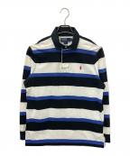 POLO RALPH LAURENポロ・ラルフローレン）の古着「ラガーシャツ」｜ホワイト×ブルー×ブラック