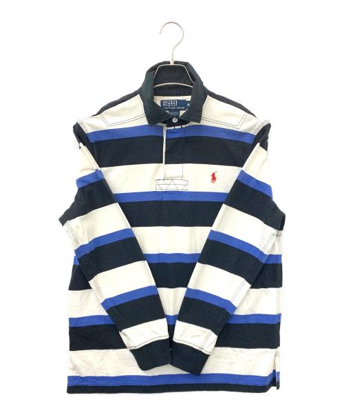 POLO RALPH LAUREN（ポロ・ラルフローレン）POLO RALPH LAUREN (ポロ・ラルフローレン) ラガーシャツ ホワイト×ブルー×ブラック サイズ:Mの古着・服飾アイテム