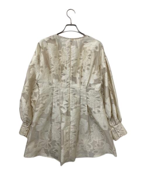 acka（エーシーケーエー）acka (エーシーケーエー) ジャガードミニドレス ベージュ サイズ:Fの古着・服飾アイテム
