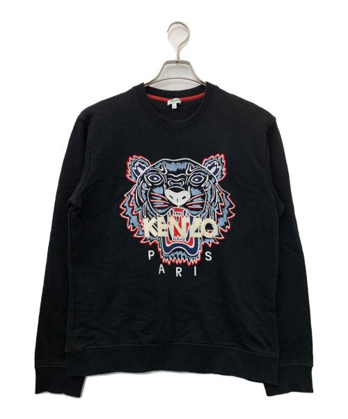 KENZO（ケンゾー）KENZO (ケンゾー) クラシックタイガー刺繍クルーネックスウェットシャツ ブラック サイズ:Lの古着・服飾アイテム