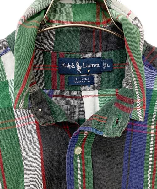 RALPH LAUREN（ラルフローレン）RALPH LAUREN (ラルフローレン) チェックシャツ グリーン×ブラック サイズ:Lの古着・服飾アイテム