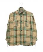 SUGAR CANE×BEAMSシュガーケーン×ビームス）の古着「フランネルチェックシャツ」｜ベージュ