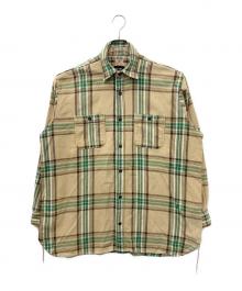 SUGAR CANE×BEAMS（シュガーケーン×ビームス）の古着「フランネルチェックシャツ」｜ベージュ