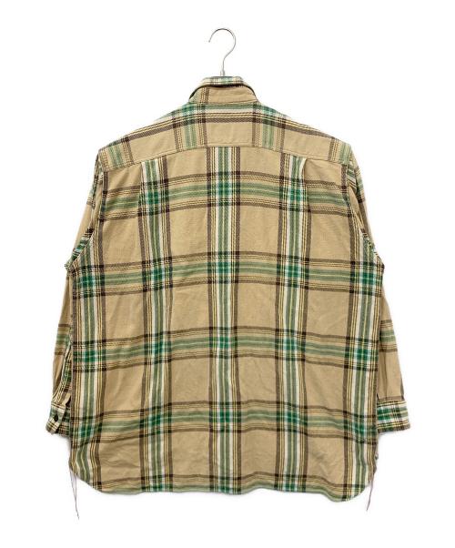 SUGAR CANE（シュガーケーン）SUGAR CANE (シュガーケーン) BEAMS (ビームス) フランネルチェックシャツ ベージュ サイズ:Lの古着・服飾アイテム