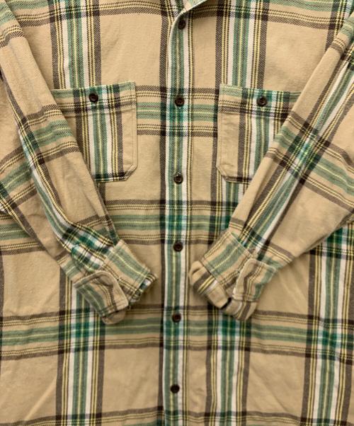 SUGAR CANE（シュガーケーン）SUGAR CANE (シュガーケーン) BEAMS (ビームス) フランネルチェックシャツ ベージュ サイズ:Lの古着・服飾アイテム