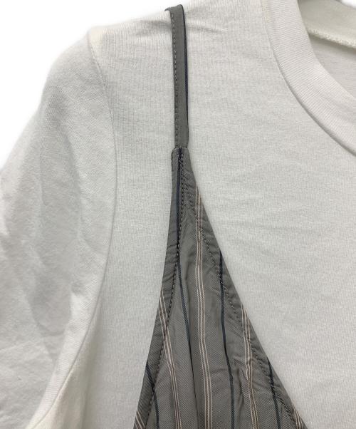 REKISAMI（レキサミ）REKISAMI (レキサミ) 半袖ワンピース ホワイト×グレー サイズ:2の古着・服飾アイテム
