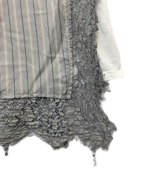REKISAMI（レキサミ）REKISAMI (レキサミ) 半袖ワンピース ホワイト×グレー サイズ:2の古着・服飾アイテム