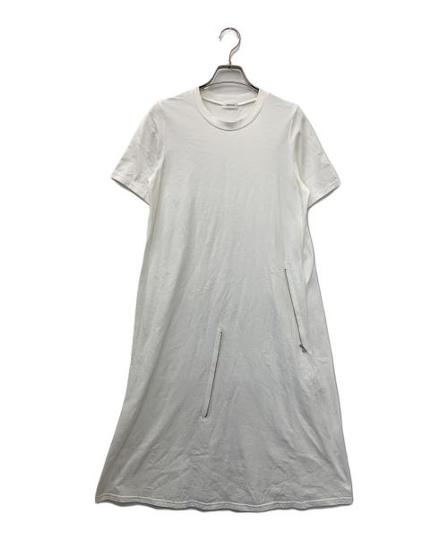 REKISAMI（レキサミ）REKISAMI (レキサミ) 半袖ワンピース ホワイト×グレー サイズ:2の古着・服飾アイテム