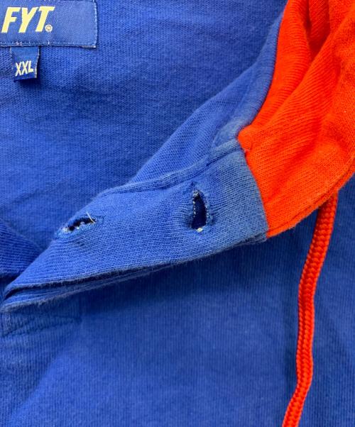LFYT（エルエフワイティー）LFYT (エルエフワイティー) CLASSIC LOGO HOODED RUGBY JERSEY ブルー×レッド サイズ:XXLの古着・服飾アイテム