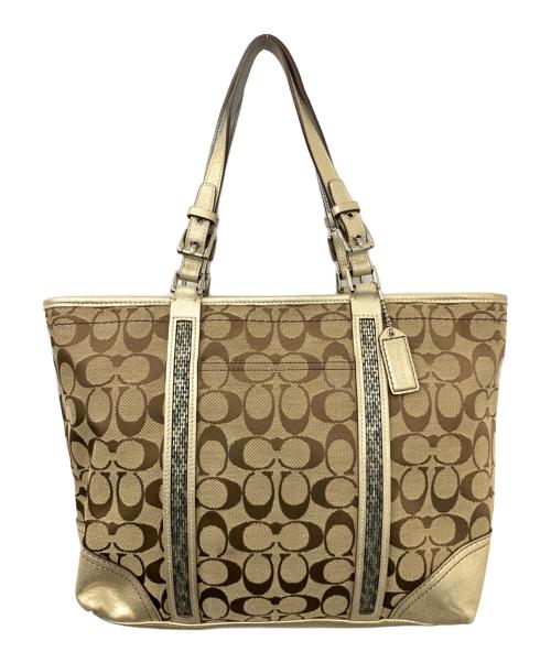 COACH（コーチ）COACH (コーチ) トートバッグ ベージュ×ブラウンの古着・服飾アイテム