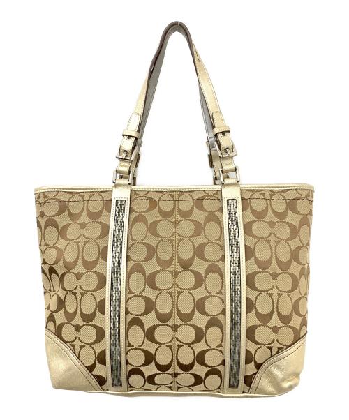 COACH（コーチ）COACH (コーチ) トートバッグ ベージュ×ブラウンの古着・服飾アイテム