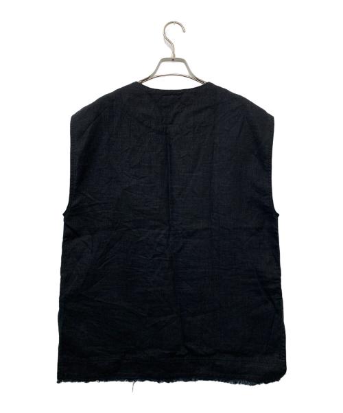 SHENERY（シーナリー）SHENERY (シーナリー) リネンカットオフプルオーバーベスト ブラック サイズ:Fの古着・服飾アイテム