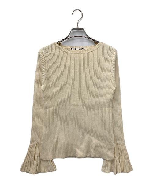 SHENERY（シーナリー）SHENERY (シーナリー) フレアスリーブリブニット アイボリー サイズ:Fの古着・服飾アイテム
